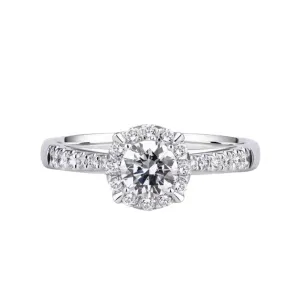 1.0ct Lab Grown Diamond Halo Engagement Ring 0004 KRKC