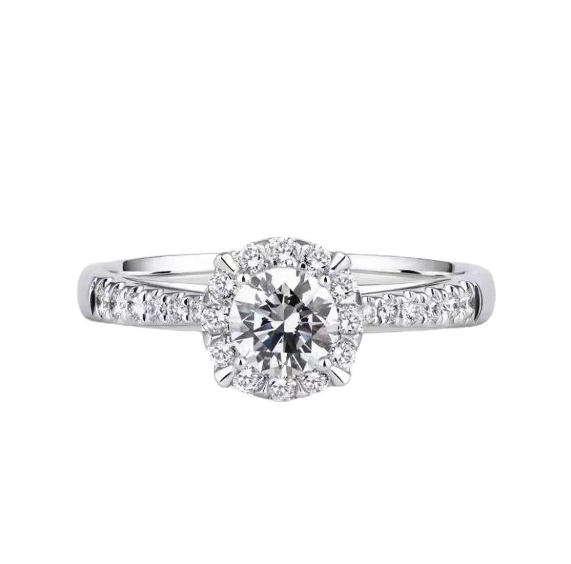 1.0ct Lab Grown Diamond Halo Engagement Ring 0004 KRKC