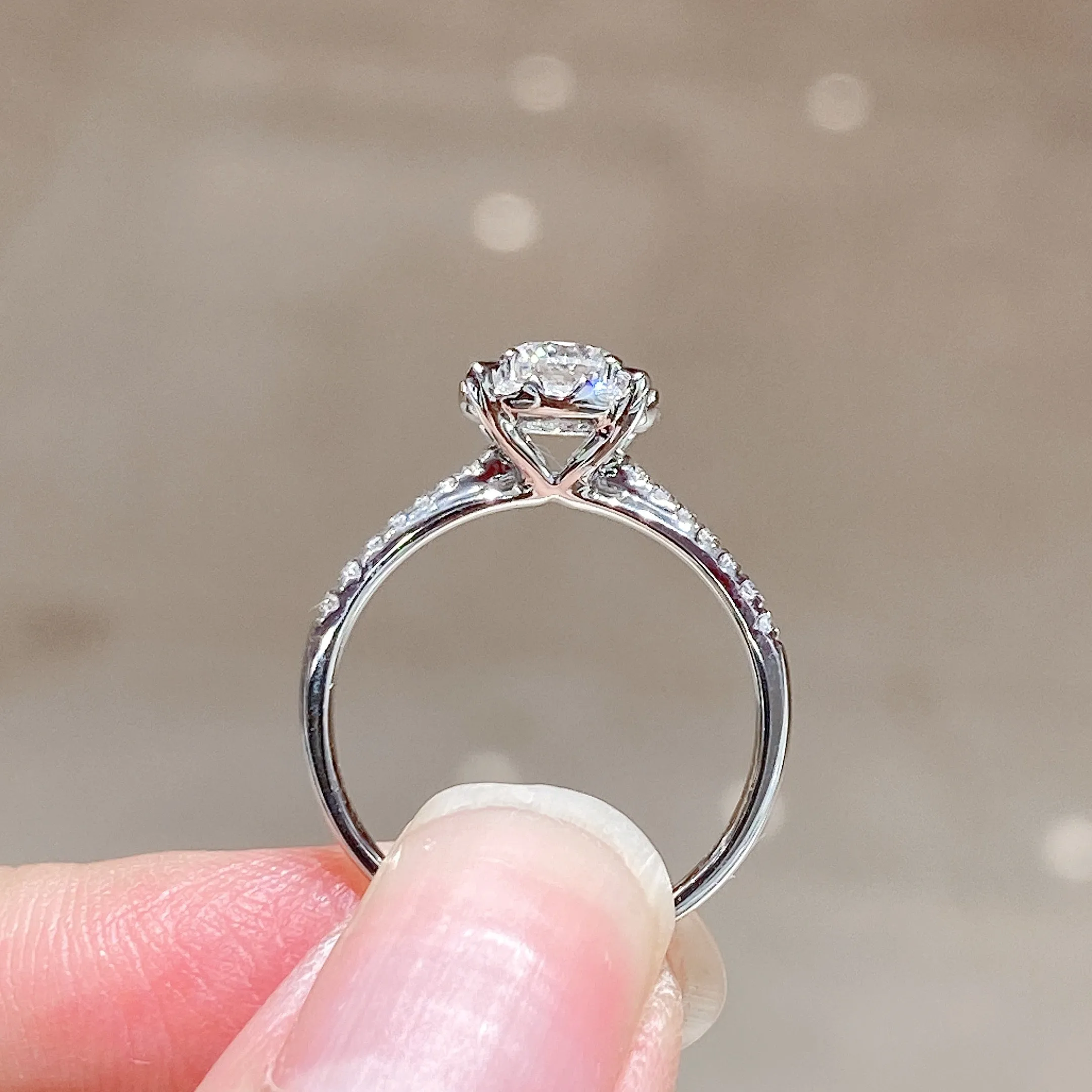 1.0ct Lab Grown Diamond Halo Engagement Ring 0004 KRKC