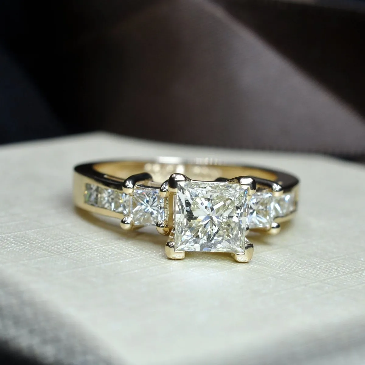 1.20-2.35 CT Princess Cut Diamonds - Engagement Ring