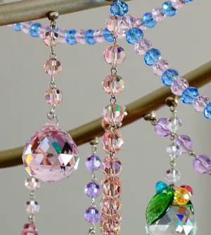 12" PINK CRYSTAL BEAD MAGNETIC CHANDELIER GARLAND (Set/3)