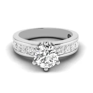 1.40-3.90 CT Princess & Round Cut Lab Grown Diamonds - Engagement Ring