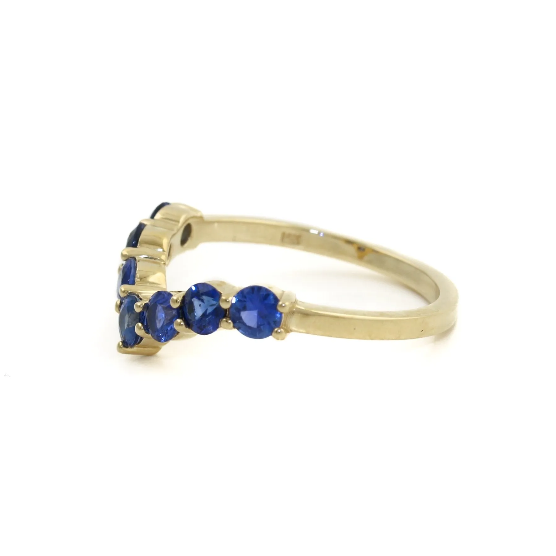 14k Cornflower Blue Sapphire Tiara Band