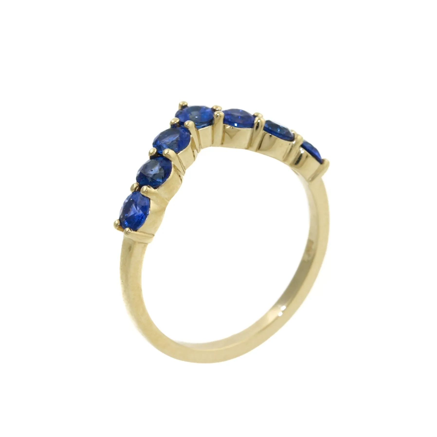 14k Cornflower Blue Sapphire Tiara Band