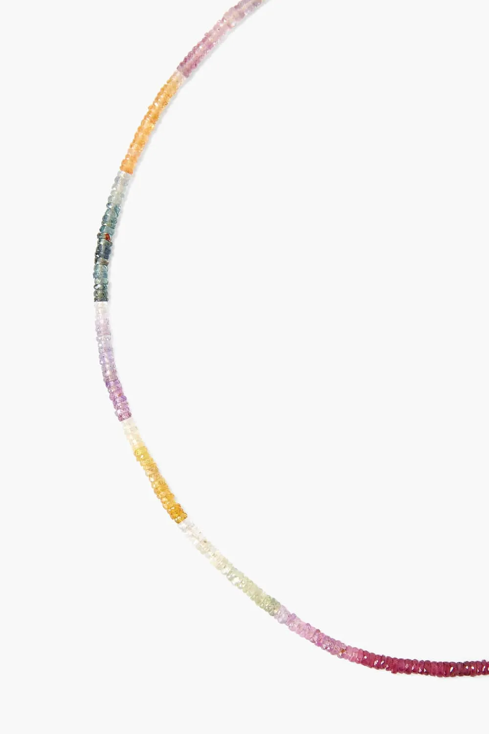 14K Multi Sapphire Line Necklace