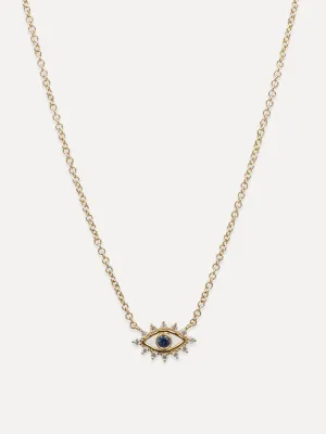 14K Sapphire Eye Necklace