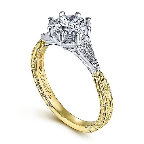 14k White and Yellow Gold Ladies Engagement Ring - ER14770R4M44JJ