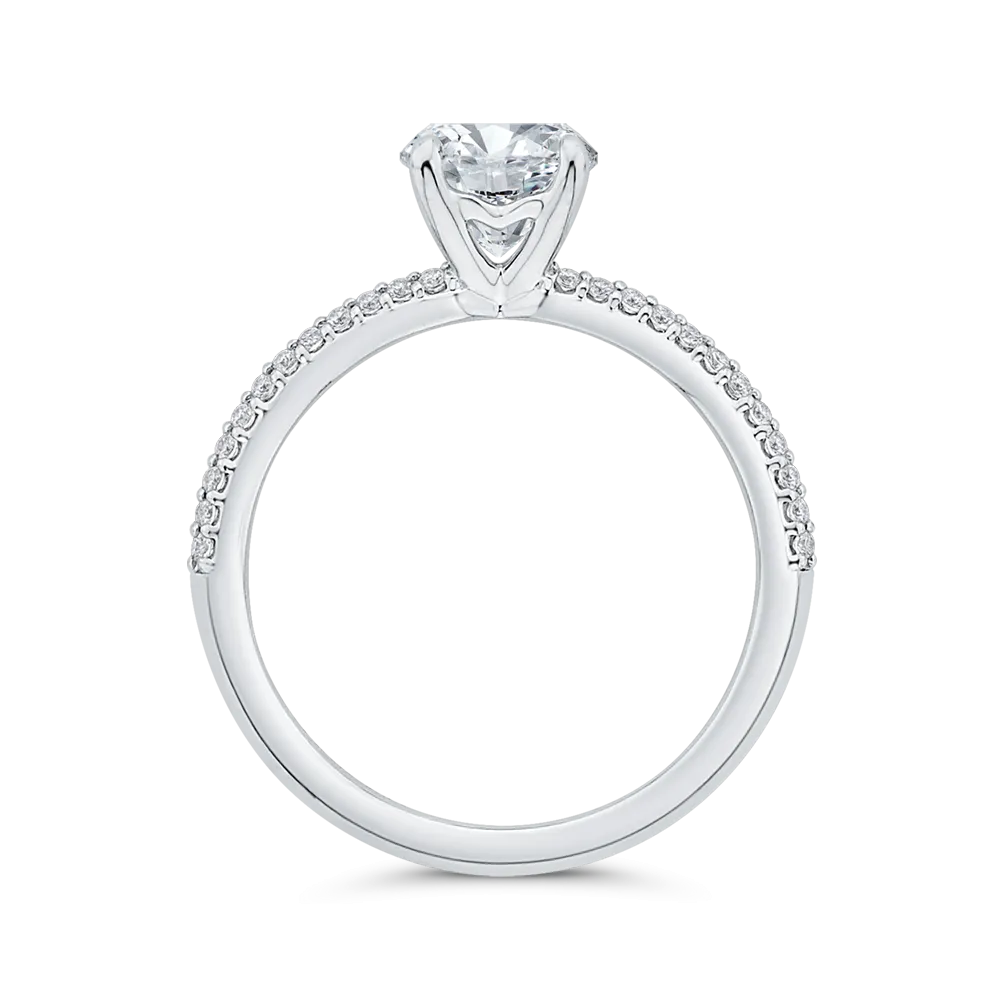 14K White Gold Diamond Engagement Ring (Semi-Mount)