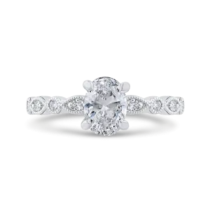 14K White Gold Diamond Engagement Ring (Semi-Mount)