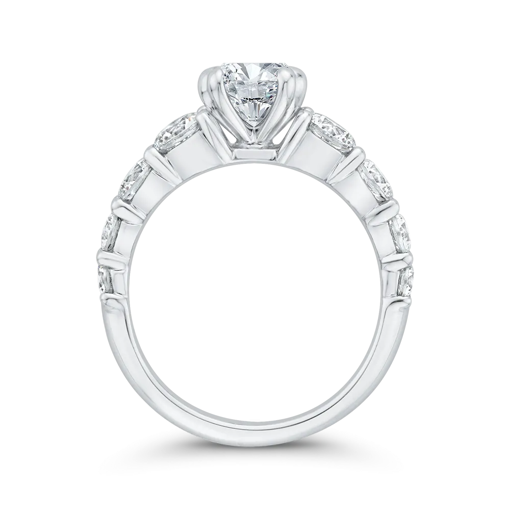 14K White Gold Diamond Engagement Ring (Semi-Mount)