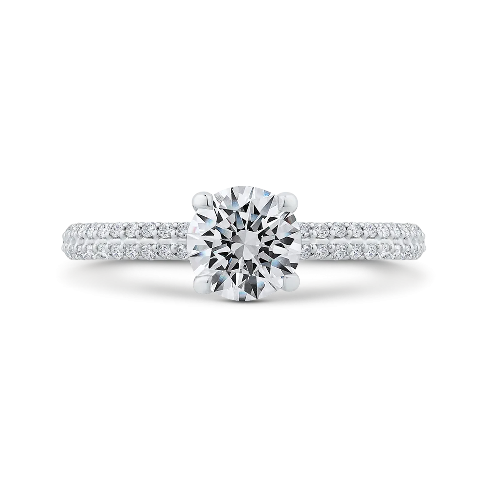 14K White Gold Diamond Engagement Ring (Semi-Mount)