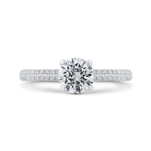 14K White Gold Diamond Engagement Ring (Semi-Mount)