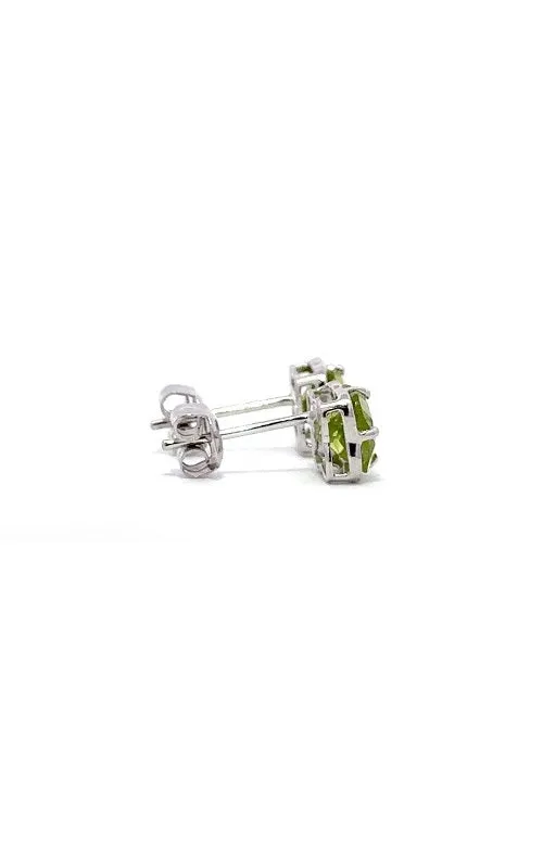 14K WHITE GOLD PERIDOT STUD EARRINGS  G12267