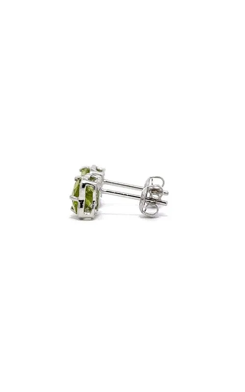 14K WHITE GOLD PERIDOT STUD EARRINGS  G12267