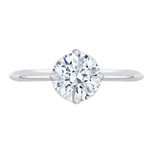 14K White Gold Round Diamond Engagement Ring (Semi Mount)