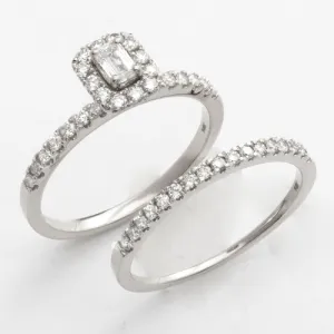 14KW 0.75CTW ENGAGEMENT RING SET