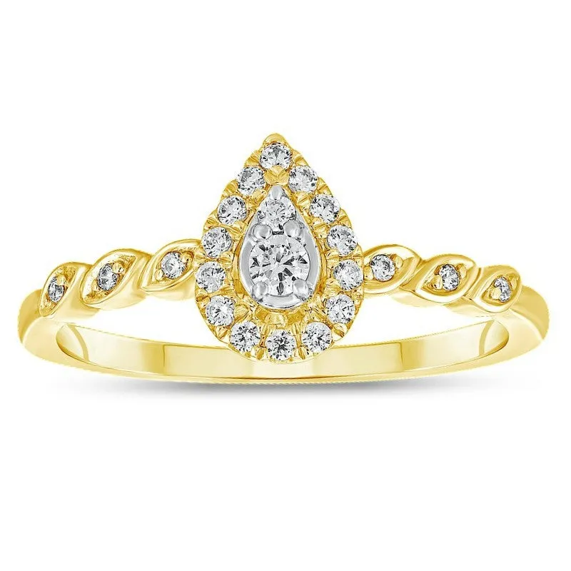 1/5ctw Diamond Halo Engagement Ring