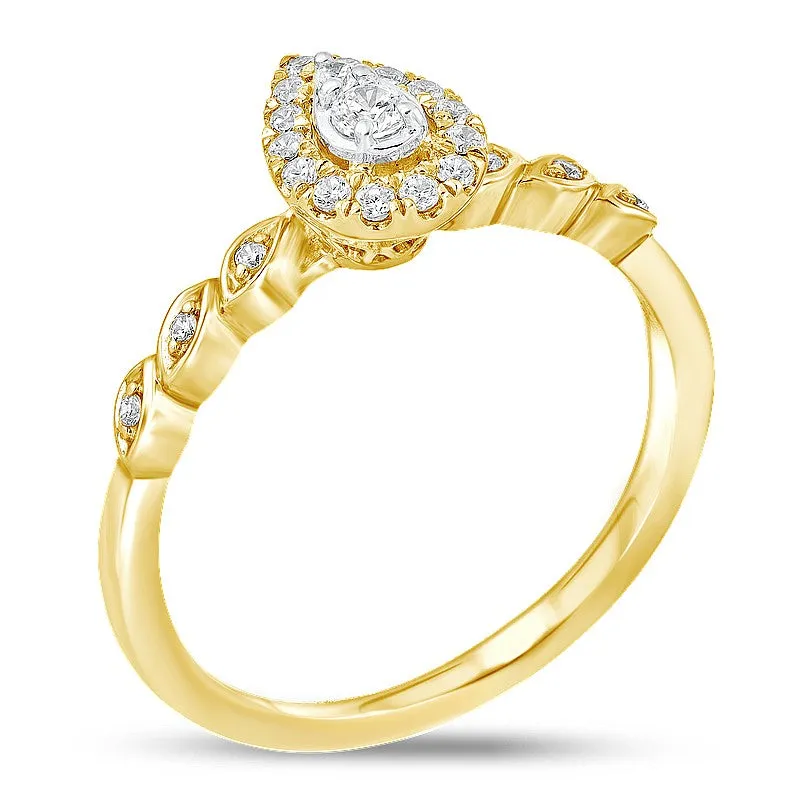 1/5ctw Diamond Halo Engagement Ring