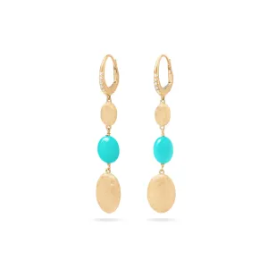 18K Gold Siviglia Turquoise & Diamond Drop Earrings