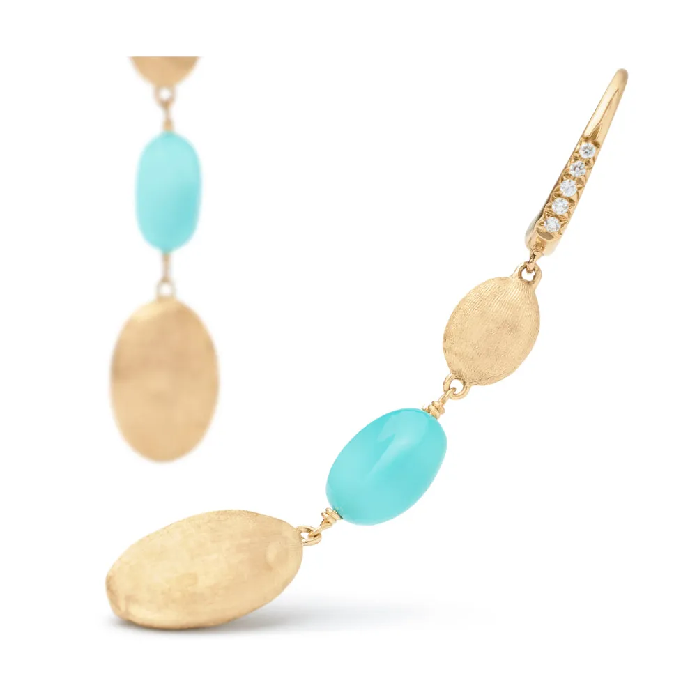 18K Gold Siviglia Turquoise & Diamond Drop Earrings