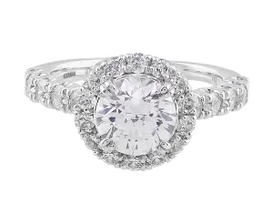 18k White Gold Modern Diamond Halo Setting