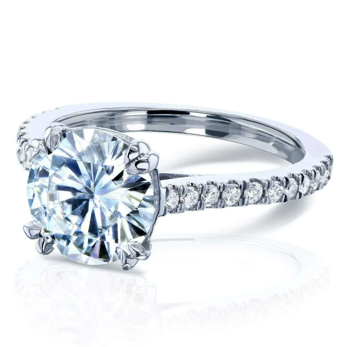 1.9ct Moissanite & 1/4ct Diamond Ring