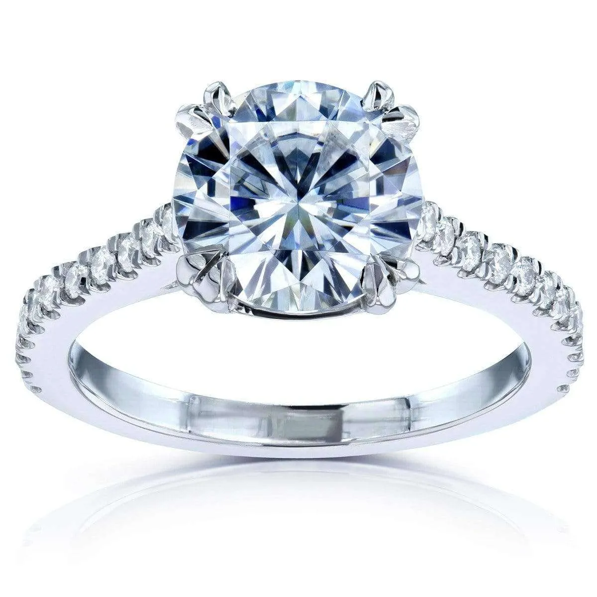 1.9ct Moissanite & 1/4ct Diamond Ring