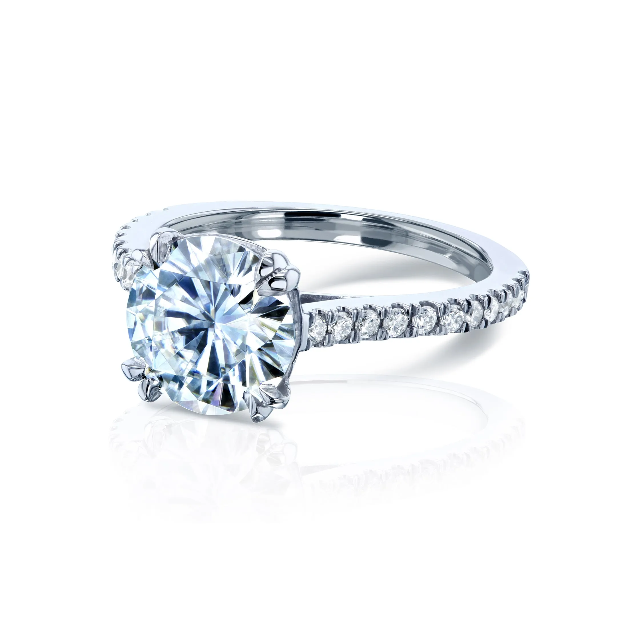 1.9ct Moissanite & 1/4ct Diamond Ring