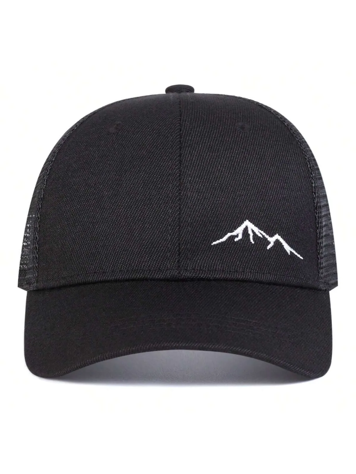 1pc Men's Mountain Embroidery Baseball Cap, Outdoor Adjustable Sunscreen Leisure Mesh Cap, Suitable For Spring And Autumn Travel, Beach Parties