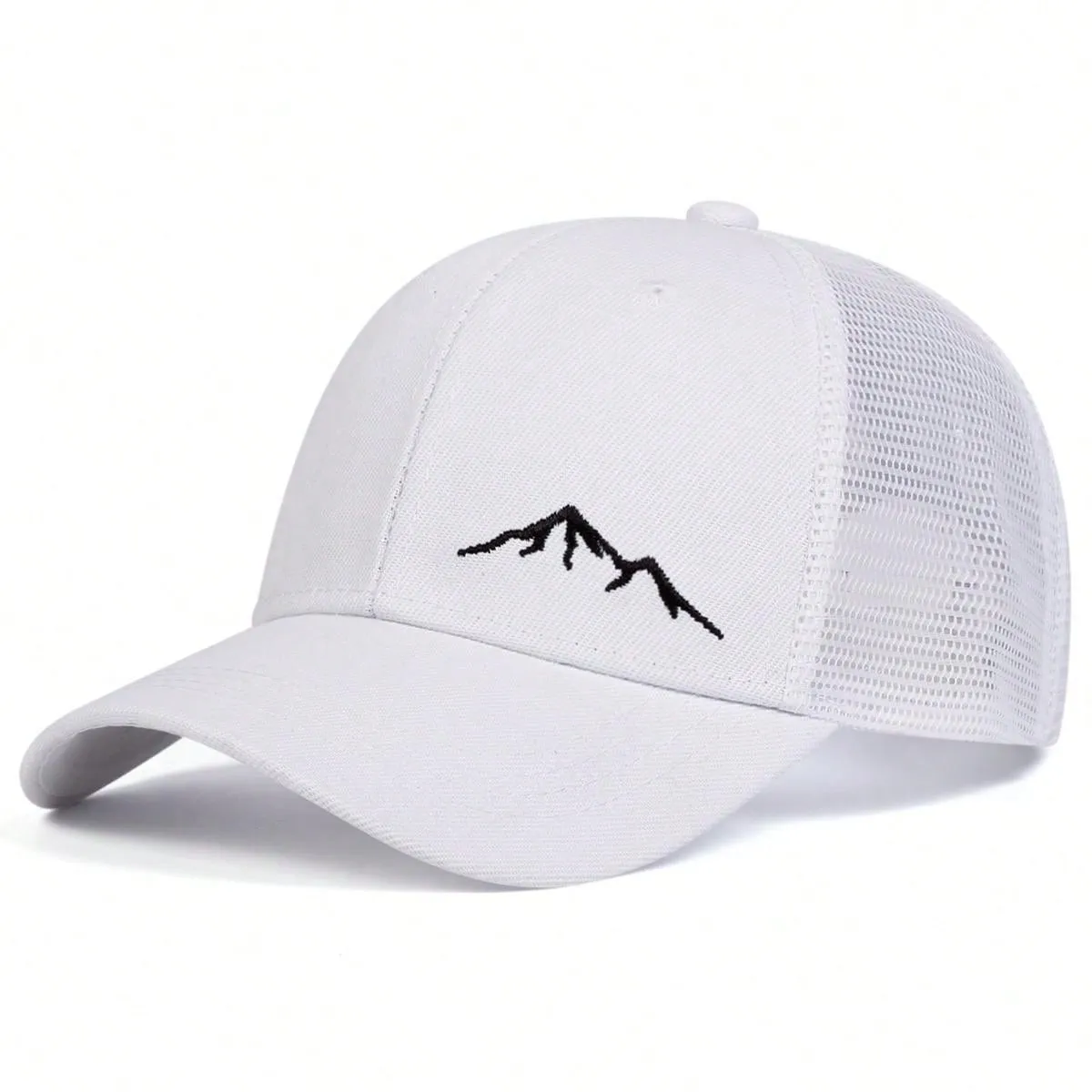 1pc Men's Mountain Embroidery Baseball Cap, Outdoor Adjustable Sunscreen Leisure Mesh Cap, Suitable For Spring And Autumn Travel, Beach Parties