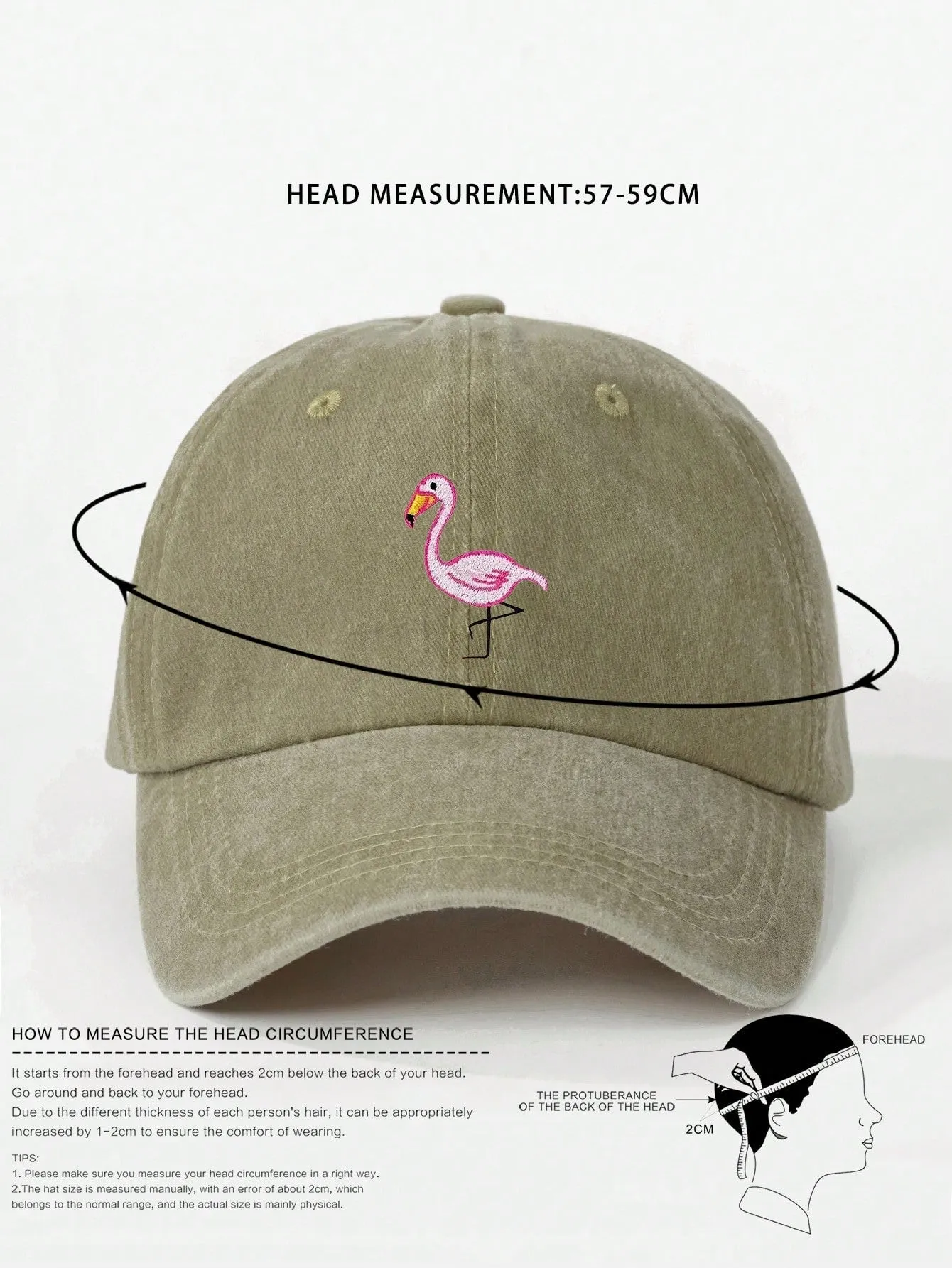 1pc Unisex Embroidered Flamingo Washed Baseball Cap, Outdoor Adjustable Sun Protection Cap For Spring/Autumn, Suitable For Travel/Beach/Holiday, Y2K Style Youth Hat