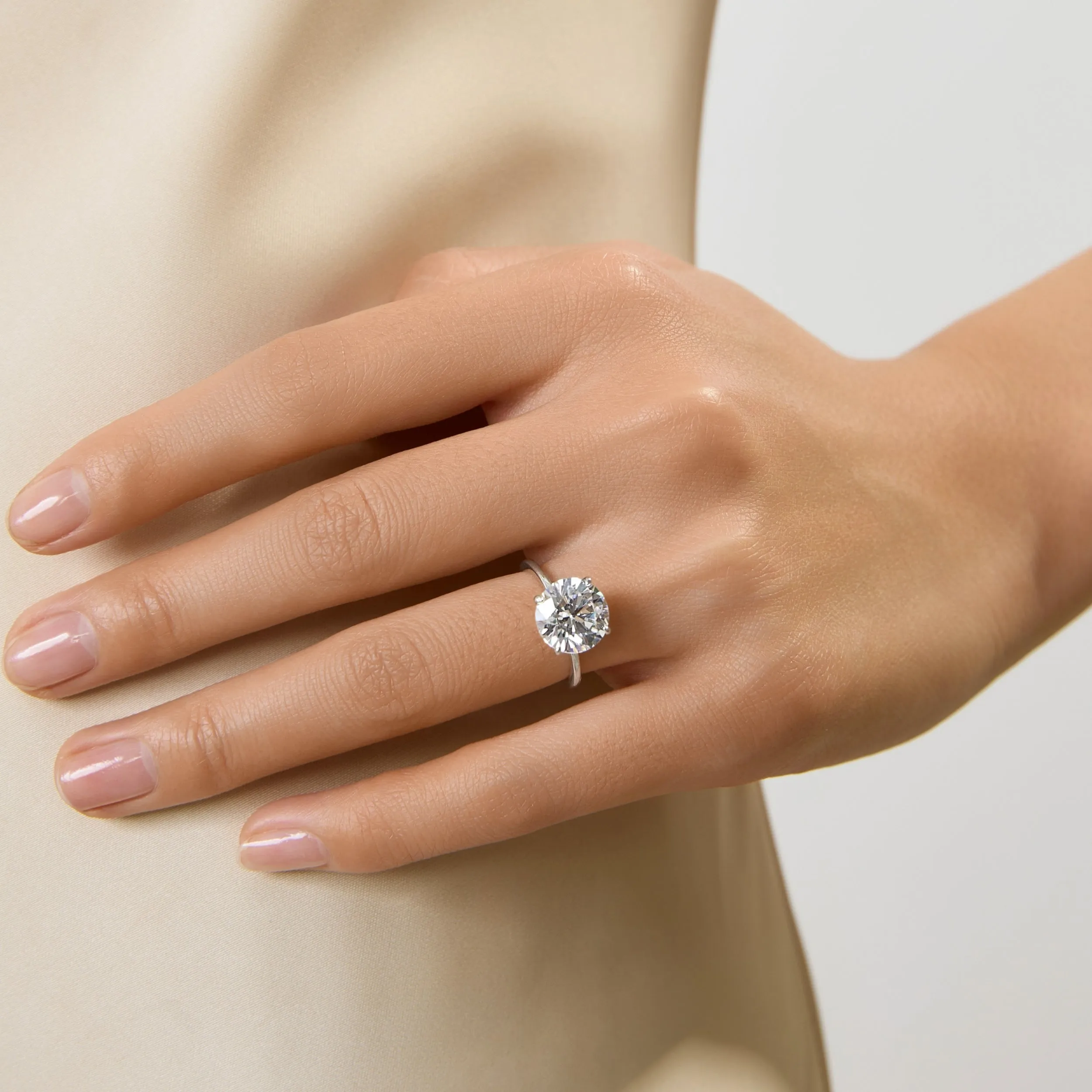 4 Prong 4 Carat Round Brilliant Solitaire Engagement Ring