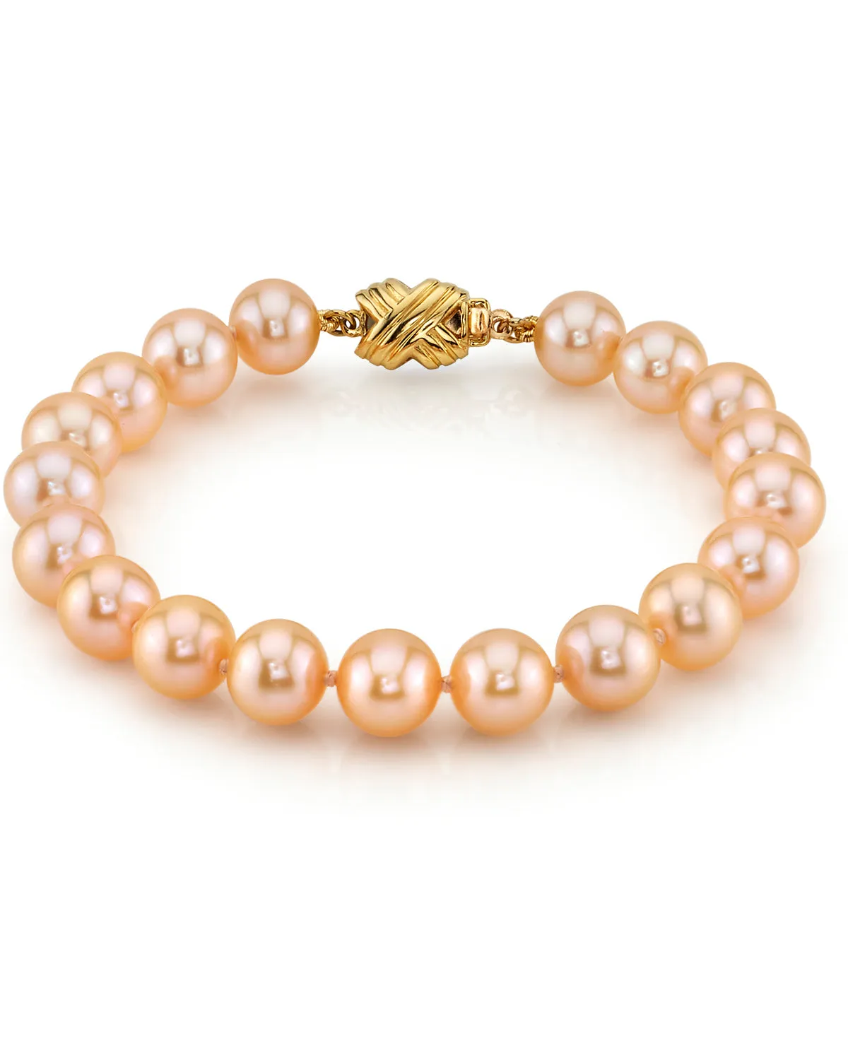 8.0-8.5mm Peach Freshwater Pearl Bracelet - AAAA Quality