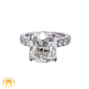 8.5ct diamonds 7.5ct Fancy Cushion Cut 14k White Gold Engagement Ring