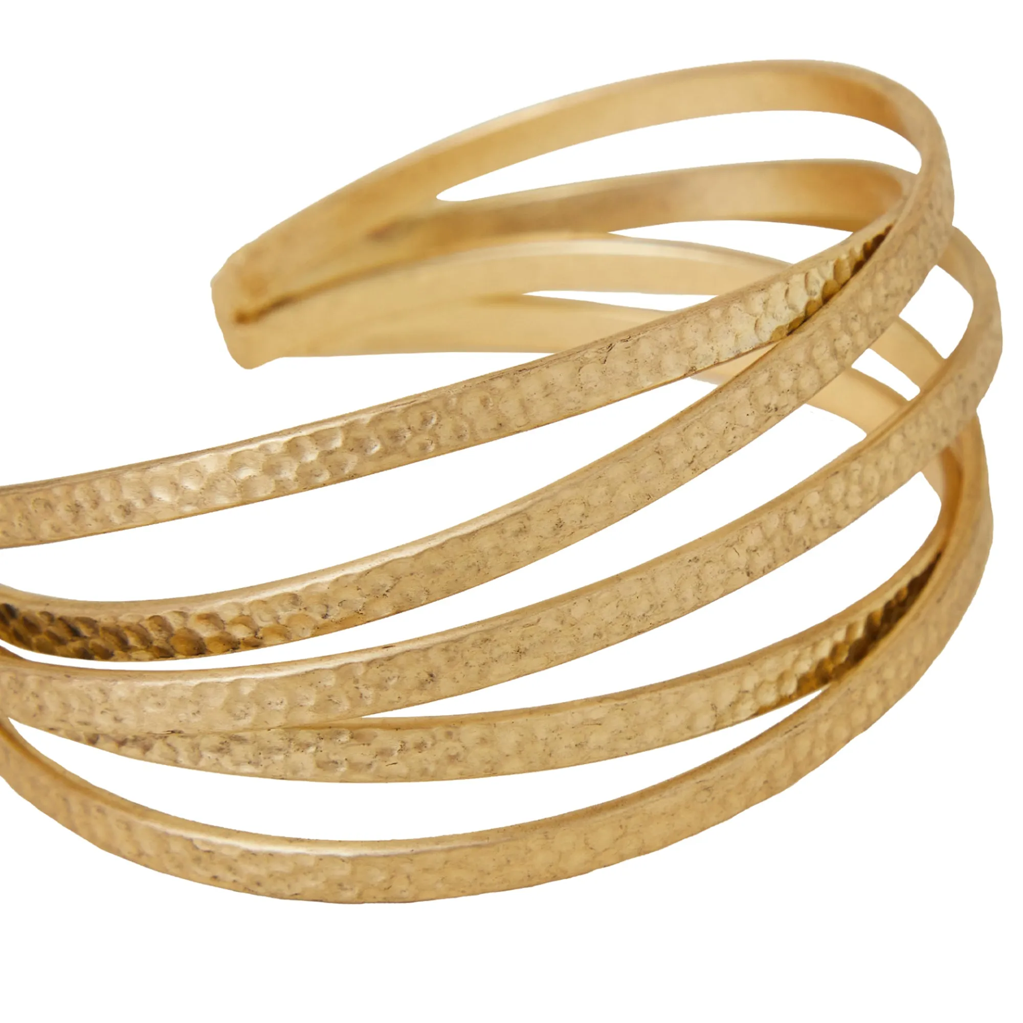 Accessorize London  Women's Gold Matte Woven Cuff Bracelet