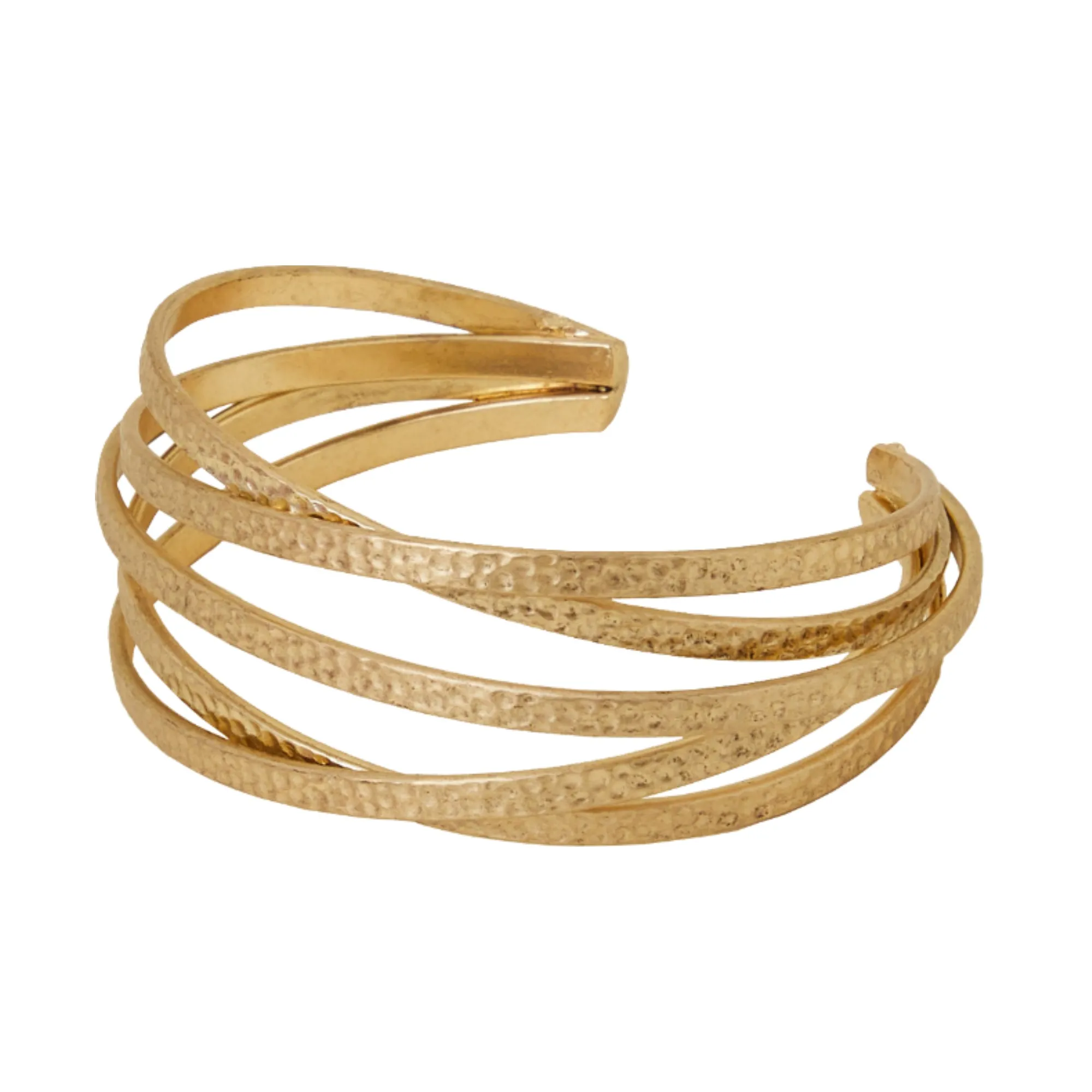 Accessorize London  Women's Gold Matte Woven Cuff Bracelet