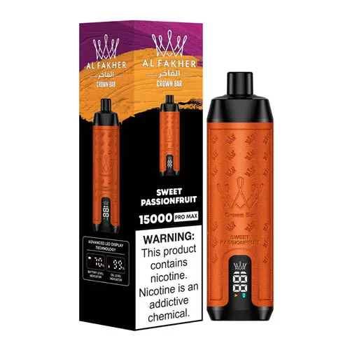 Al Fakher Crown Bar 15000 Puffs Disposable Vape Device - 6PK