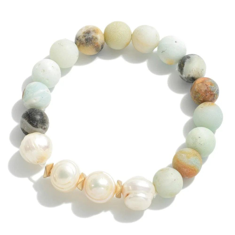 AMAZONITE BEADED BRACELET