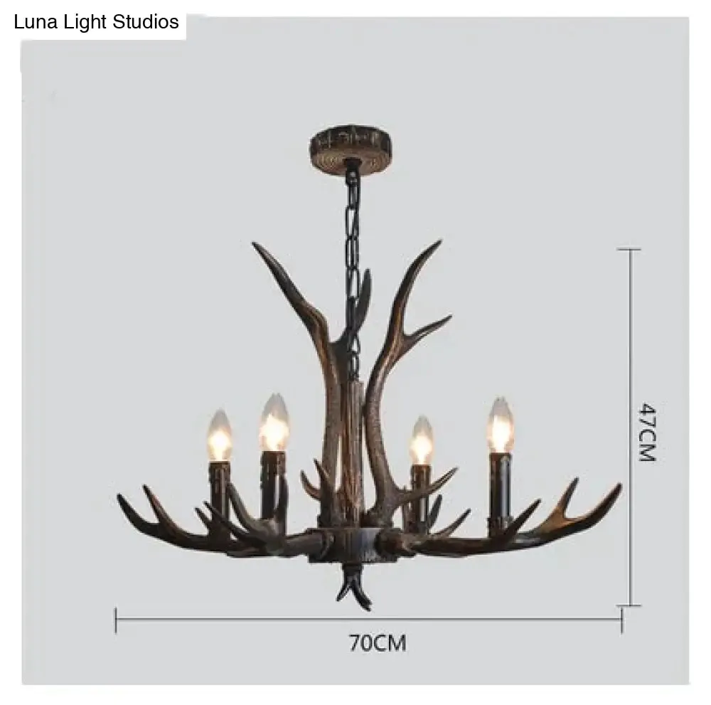 American Country Retro style Antler 2 Tier Chandelier Lamp