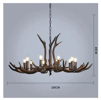 American Country Retro style Antler 2 Tier Chandelier Lamp