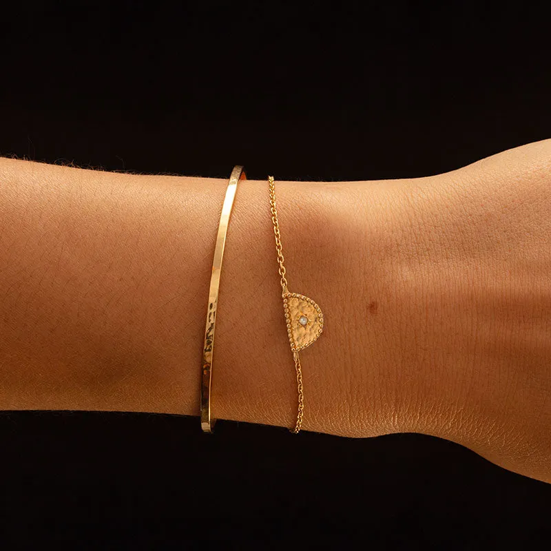 Amulet Bracelet, Pearl, 9kt Yellow Gold