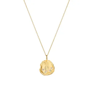 Arva Gold Plated Necklace w. Sapphire