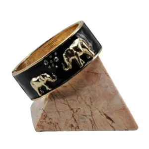 B14- Elephant Family Cuff in Black