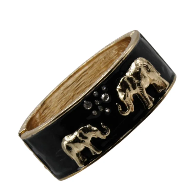 B14- Elephant Family Cuff in Black