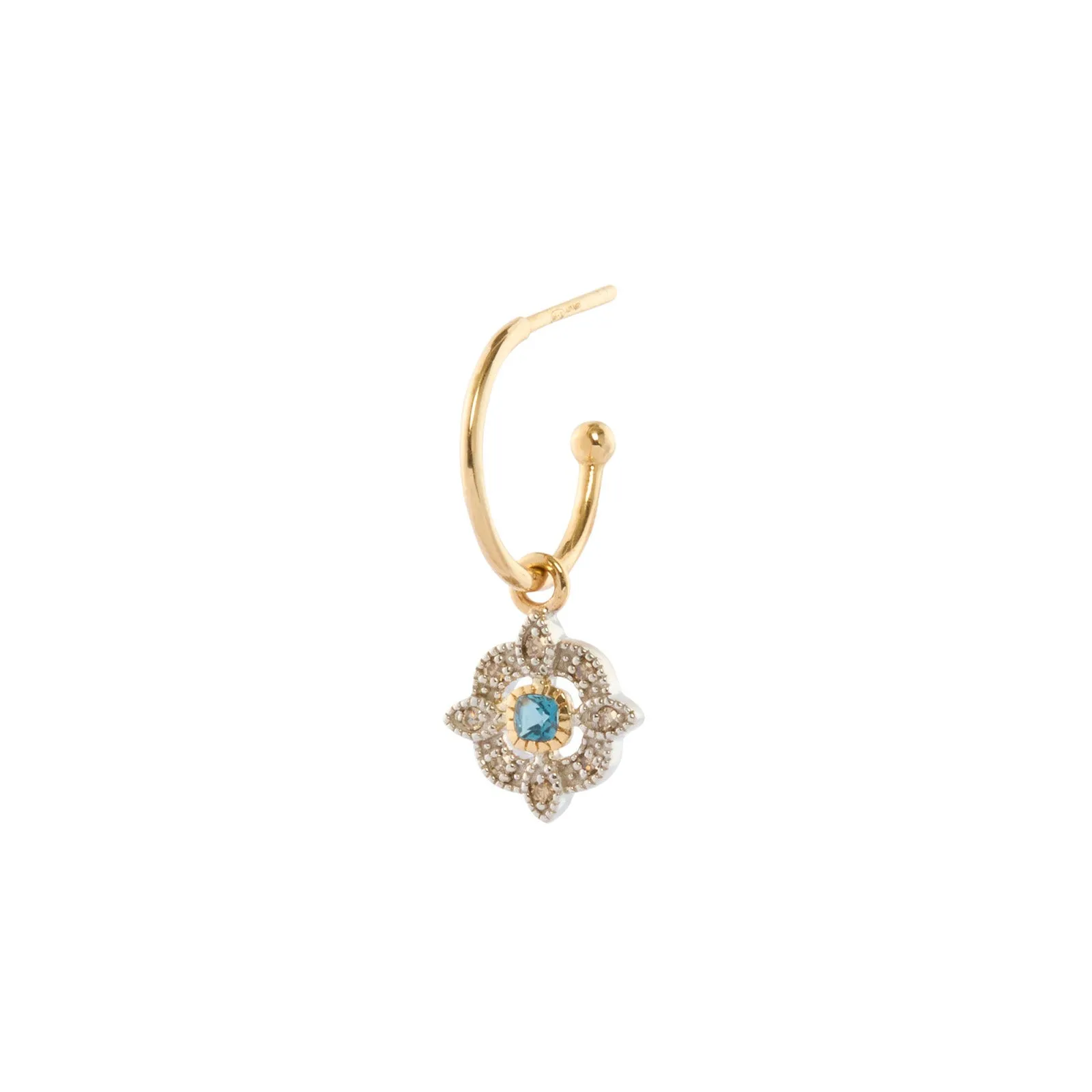 Bettina Earring - Diamond and Blue Topaz