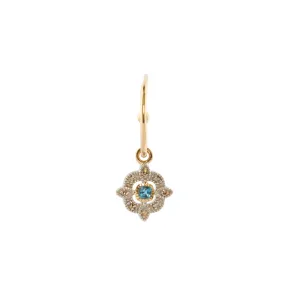 Bettina Earring - Diamond and Blue Topaz