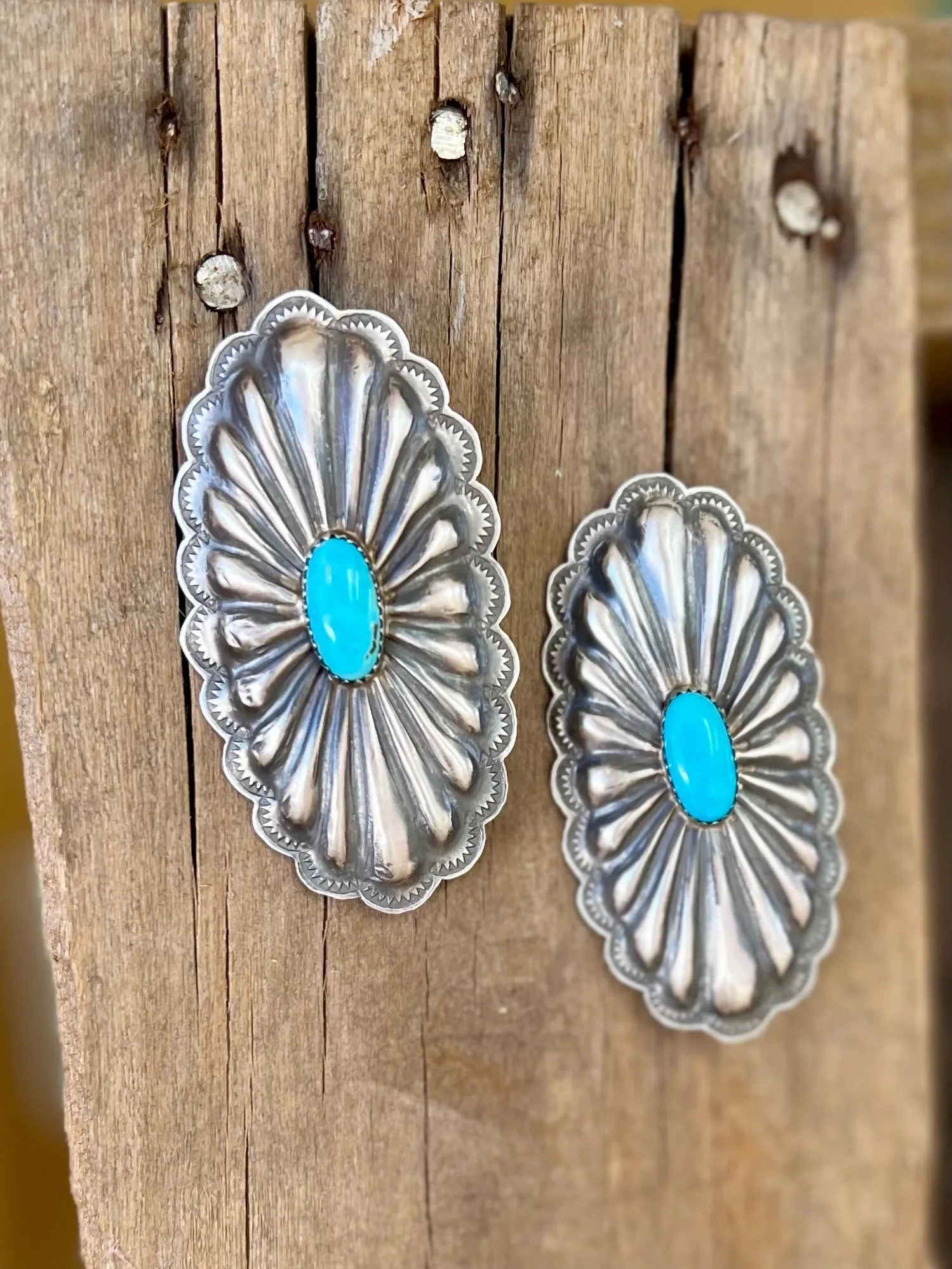 Big & Silver Concho Earrings