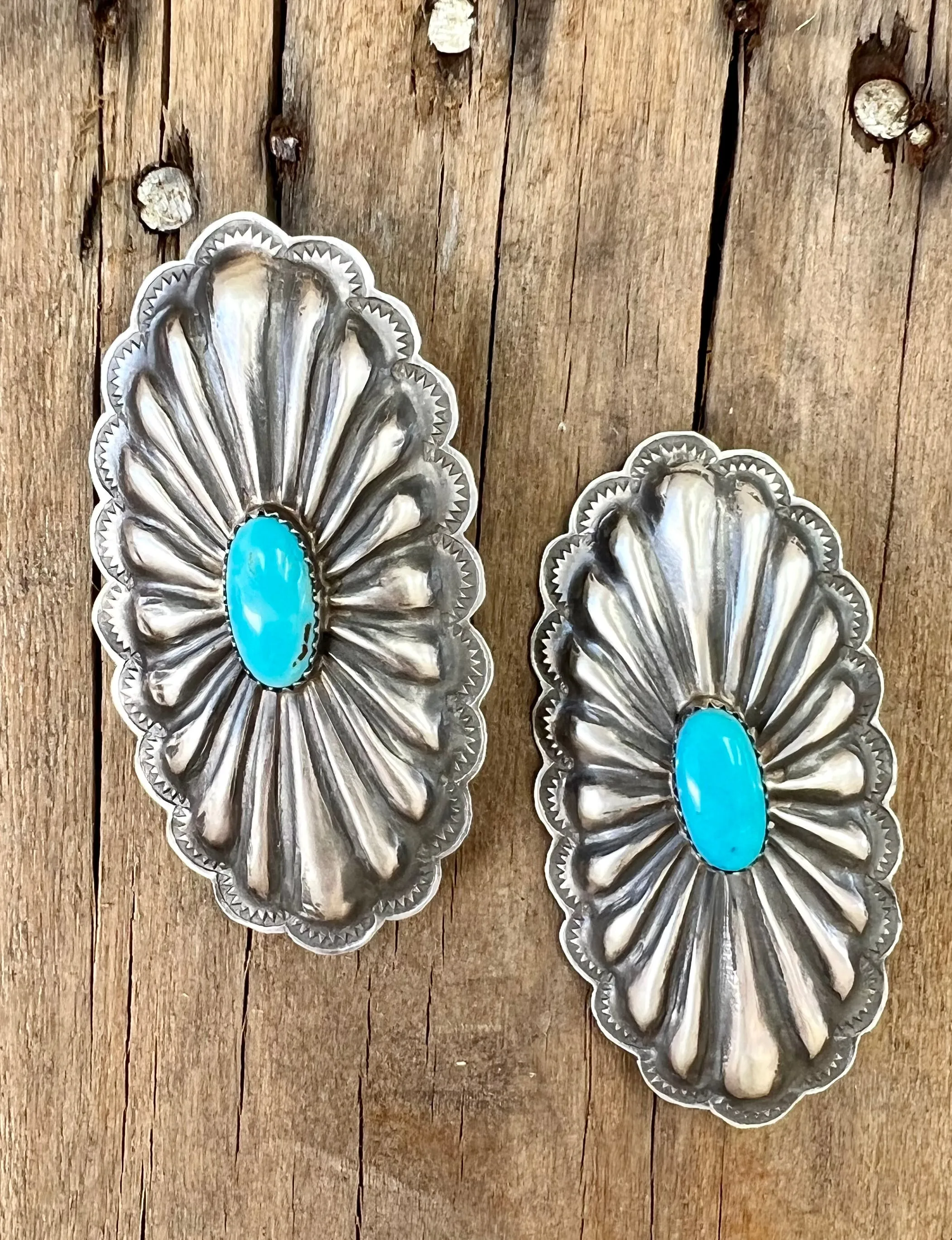 Big & Silver Concho Earrings