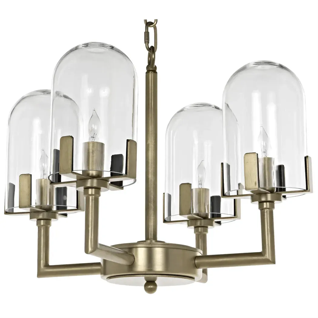 Bistro Metal Chandelier With Antique Brass