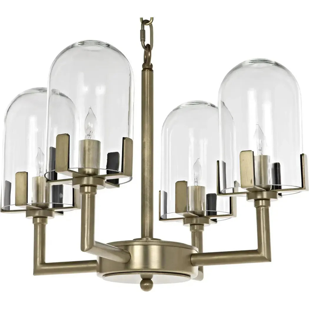 Bistro Metal Chandelier With Antique Brass